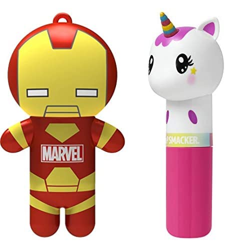 Lip Smacker Marvel Super Hero Lip Balm, Iron Man Billionaire Punch Flavor With Unicorn Magic, 0.14 ounce Lip Smacker