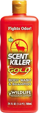 Scent Killer Gold 1241 Wildlife Research Scent Killer Gold Body Wash and Shampoo, 24 Ounce Scent Killer Gold