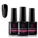 Makartt Matte Top Coat and Base Coat Clear Gel Nail Polish High Gloss Top Gel 3 in 1 Gel Coat Set No Wipe Gel Top Coat Gel Base Coat Matte Shine Finish Gel Top Long Lasting Soak Off Nail Gel 10ml 3pcs Makartt