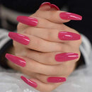 EDA LUXURY BEAUTY PINK LUXE DESIGN Full Cover Press On Nails Acrylic Nail Kit Artificial Nail Tips Shiny False Nails Extra Long Ballerina Coffin Square Nail Art Fashion Fake Nails EDA LUXURY BEAUTY