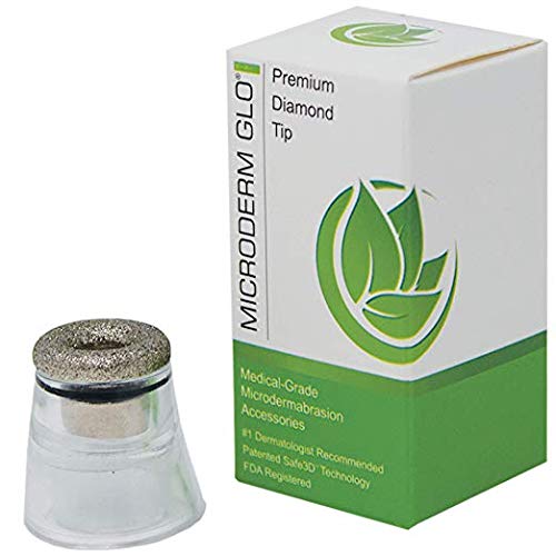 Microderm GLO MINI Premium Diamond Microdermabrasion Tips by Microderm GLO - Medical Grade Stainless Steel Accessories, Patented Safe3D Technology, Safe for All Skin Types. (Premium) Microderm GLO