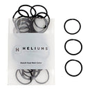 Heliums Black Mini Hair Elastics - 2mm Hair Accessories For Women & Kids - Non-Snag Fabric Bands for Fine Hair - Mini Hair Ties for Small Ponytails, Buns & Braids - Natural Colors & Shades - 48-Pack Heliums
