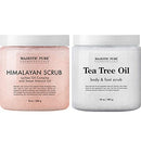Majestic Pure Himalayan Body Scrub and Tea Tree Scrub Bundle – Body and Foot Scrub Combo set MAJESTIC PURE