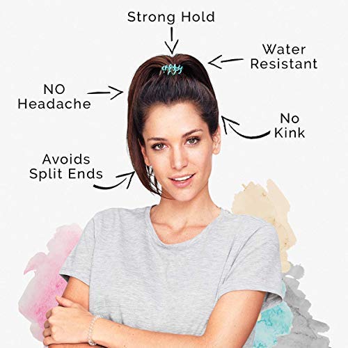 invisibobble Power Traceless Spiral Hair Ties - Pack of 3 Crystal Clear - Strong Elastic Grip Coil Hair Accessories for Active Women - No Kink, Non Soaking - Gentle for Girls Teens and Thick Hair invisibobble