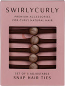 Snappee Snap Hair Ties for Thick, Natural, Curly Hair | No Slip, No Tension Pro Hair Tie | Strong Ponytail Holder (Brown) SWIRLYCURLY