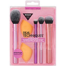 Real Techniques Makeup Brush Set with 2 Sponge Blenders for Eyeshadow, Foundation, Blush, and Concealer, 6 Piece Makeup Brush Set Real Techniques