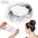 30Pcs Elastic Edge Mesh Invisible Hair Nets Hair Bun Holder for Ballet Dance (Black) N-AA