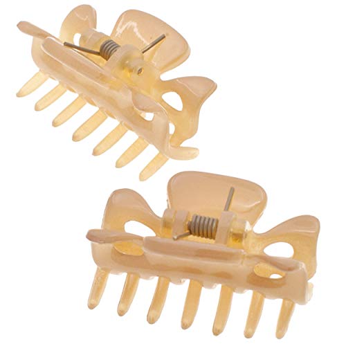 Camila Paris CP3047 French Hair Clip for Women, 1.5 inch Set of 2 Beige Girls Hair Claw Clips Jaw Fashion Durable Styling Hair Accessories for Women, Strong Hold No Slip Grip, Made in France Camila