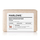 MARLOWE. No. 102 Men's Body Scrub Soap 7 oz | Earthy Oud Wood Scent | Best Exfoliating Bar for Men | Made with Natural Ingredients | Green Tea Extract | Updated Scent Marlowe