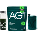 AG1 Greens Powder Supplement Bundle w/Stainless Steel Storage Canister – Multivitamin, Probiotic & Superfood Blend | Gut Health & Daily Wellness Support | Includes Shaker & Scoop | Vegan, Gluten-Free Infinity Warehouse