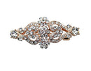 Faship Clear Rhinestone Crystal Floral Double Hearts Hair Barrette Clip Faship