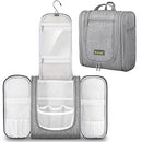 BALEINE Toiletry Bag for Women and Men, Water-Resistance Cosmetic Bags Makeup Organizer for Toiletries with Hanging Hook (Large, Gray) BALEINE