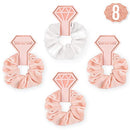 xo, Fetti Bachelorette Party Hair Tie - 8 Velvet Scrunchies | Rose Gold Bridal Shower Gift Decorations, Bride Tribe Favor, To Have and To Hold xo, Fetti