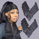 Bevisun Edge Wrap for Black Hair 2 Pcs Satin Edge Laying Scarf for Lace Frontal Wigs, Soft Women's Satin Headband for Makeup, Facial,Sport,Yoga Black (2pcs) Bevisun