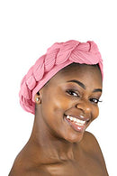 Rosemade 17 Solid Colors Women Head Wrap Hair Scarf Turban Soft Stretch Tie African Hijab Headwear Knit Jersey headwrap (Pink) Rosemade