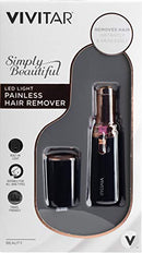 Vivitar PG-V027-BLK LED Light Painless Hair Remover, Portable And Compact Trimmer Shaver, Easy Storage And Is Travel-Friendly With Built-In LED Light For Chin Hair And Cheek Hair, Black Vivitar