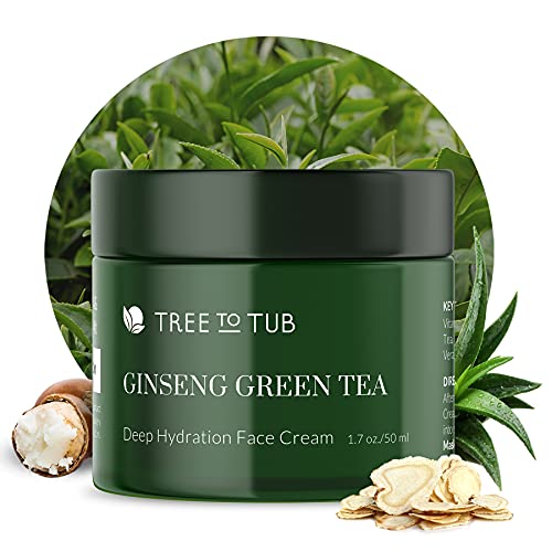 Face Cream for Women by Tree To Tub - Anti Aging Face Cream for Dry and Oily Skin - With Vitamin B3, B5, E, Aloe Vera, Ginseng and Green Tea 1.7 oz Tree to Tub