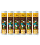 LIP BALM Mongo Kiss 6-Pack (6 tubes) Vanilla Honey by Eco Lips 100% Organic Beeswax & Cocoa Butter Lip Care with Organic Mongongo Oil - Soothe & Moisturize Dry and Cracked Lips - Made in USA Eco Lips