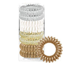 Kitsch Spiral Hair Ties, Coil Hair Ties, Phone Cord Hair Ties, Ponytail Hair Coils No Crease, Headband - 8 pcs (Blonde) Kitsch