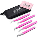 SIVOTE Eyelash Extension Tweezers for Classic & Volume Lashes, 5-Pack , Pink SIVOTE