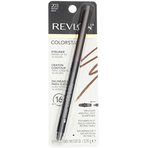 Revlon ColorStay Eyeliner Pencil, Brown [203], 0.01 oz (Pack of 2) REVLON