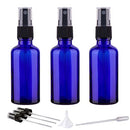 2oz Small Fine Mist Spray Bottles For Essential Oils, Blue Glass Spray Bottle 3 Pack Hydior