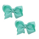 3 Inch Grosgrain Bow for Little Girls - Set of 2 (Mint Green) Motique Accessories