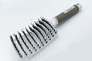 Zabolight Premium Vent Boar Bristle Hair Brush Vented Detangling Oversize Hair Brush for Thick Long Curly Hair, Curved Fast Blow Drying Brush for Women & Men (White) Zabolight