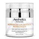 Aesthetics Naturals Retinol Cream - Anti-Aging Face & Neck Moisturizer with 2.5% Retinol, Vitamin E, Green Tea, Hyaluronic Acid, Organic Jojoba Oil, & Shea Butter, Day & Night Anti-Wrinkle Cream, 1.7oz Aesthetics Naturals