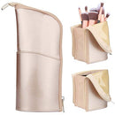 Makeup Brush Holder Makeup Brush Case Organizer Travel Makeup Brush Pouch Stand-up Foldable Portable Makeup Artist Storage Bag for Women (Rose Gold) TANTO