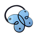 French Amie Butterfly Light Blue with Black Rim 1 3/4" Celluloid Handmade in France Ponytail Non-Slip Flexible Elastic Hair Tie for Girls and Women French Amie