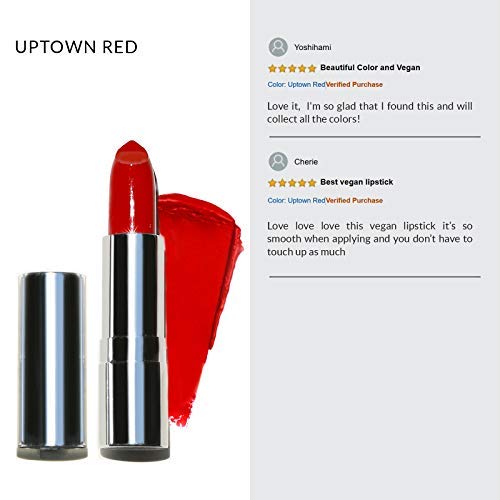 True + Luscious Super Moisture Lipstick - Vegan and Cruelty Free, Non Toxic Formula - 0.12oz, Shade: Uptown Red True + Luscious