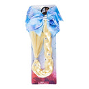 Disney Frozen 2 Hair Accessories - Princess ELSA Large Sky Blue Bow with Blond Faux Hair Braid with Snowflake Diamonds - Long Thick Hair Braid Extension With Hair Band - By Luv Her Luv Her