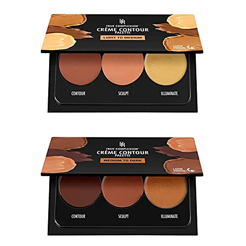 Black Radiance True Complexion Creme Contour Palette, Light to Medium, 7.5 Gram & True Complexion Creme Contour Palette, Medium to Dark, 7.5 Gram Black Radiance