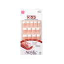 KISS Salon Acrylic French Nail Manicure Set, Medium Length, Square, “ Sugar Rush”, Nail Kit Includes Pink Gel Nail Glue (Net Wt. 2 g / 0.07oz.), Mini File, Manicure Stick, and 28 Fake Nails KISS