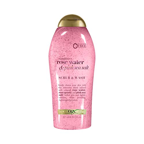 OGX Pink sea salt & rosewater gentle soothing body scrub, 19.5 Ounce, 1.0 Count OGX