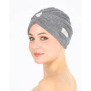 HALLEY Cotton Hair Towel Wrap (3 Packs) Super Absorbent Fast Drying Turbans for Thick, Wet Hair with Button (Black, Grey, Pink) Infinity Warehouse