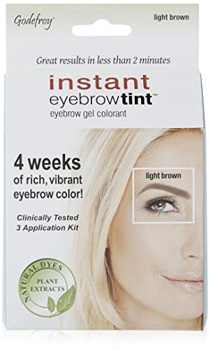 Godefroy Instant Eyebrow Color, Light Brown, 0.18 ounces, 12-weeks of long lasting, 3-applications per kit Godefroy