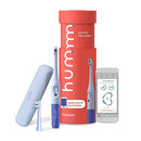hum by Colgate Smart Battery Toothbrush Kit, Sonic Toothbrush Handle with 2 Refill Heads and Travel Case, Blue, Amazon exclusive Colgate
