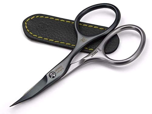 GERMANIKURE Professional Nail Cutter Scissors - Self-Sharpening FINOX22 Titanium Coated Stainless Steel Manicure Tools in Leather Case - Ethically Made in Solingen Germany - 2704 GERmanikure