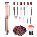 MelodySusie Electric Nail Drill Machine 11 in 1 Kit, Portable Electric Nail File Efile Set for Acrylic Gel Nails, Manicure Pedicure Tool with Nail Drill Bits Sanding Bands Dust Brush, Gold MelodySusie