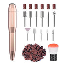 MelodySusie Electric Nail Drill Machine 11 in 1 Kit, Portable Electric Nail File Efile Set for Acrylic Gel Nails, Manicure Pedicure Tool with Nail Drill Bits Sanding Bands Dust Brush, Gold MelodySusie