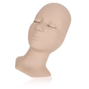 LASHVIEW Lash Mannequin Head,Replaced Eyelids Mannequin Head, For Lash Extension Practice, with 4 Pairs Replaced Eyelids, Makeup Soft-Touch Rubber Practice Head, Natural Skin Color LASHVIEW