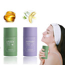 Green tea/Eggplant Purification Clay Stick, Deep Cleansing Pores, Improves Skin, Suitable for Men and Women of All Skin Types （2 PCS） (Green tea/Eggplant) Ysnhsye