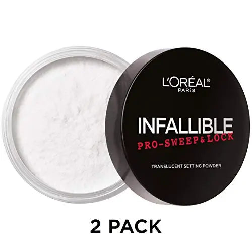 L'Oreal Paris Makeup Infallible Pro Sweep and Lock Loose Setting Powder, Translucent, 2 Count L'Oreal Paris