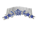 Faship Gorgeous Blue Rhinestone Crystal Floral Hair Comb Faship