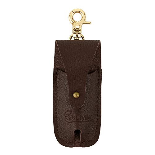 Beautyflier Clip-on Chapstick Sleeves, Soft Leather Keychain Lipstick Holder Chapstick Pouch Lip Balm Holder Travel Accessories (Flip Style) Beautyflier