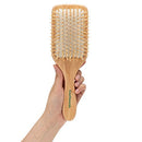 Wooden Bristle Paddle Hair Brush | Length 10.25" Width 3.5"| Large Flat Natural Eco Friendly Wood Handle Hairbrush for Men & Women with Thick, Curly, Wavy Long Hair GranNaturals