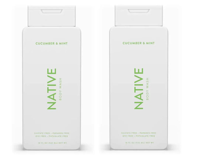 Native Body Wash Contains Naturally Derived Ingredients | For Women & Men, Sulfate, Paraben, & Dye Free Leaving Skin Soft and Hydrated | Eucalyptus & Mint 18 oz - 2 Pk Infinity Warehouse