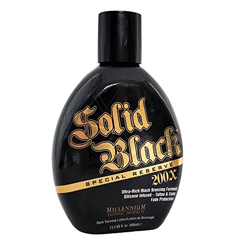 Millennium Tanning Solid Black Special Reserve 200X, Tanning Lotion w/ Tattoo Protector, 13.5 Ounces Millennium Tanning Products